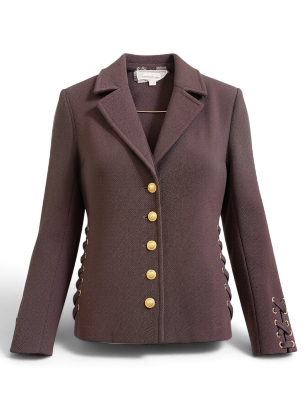 St John's Lace-Up Sanatana Knit Jacket - SIze 8 - Brown